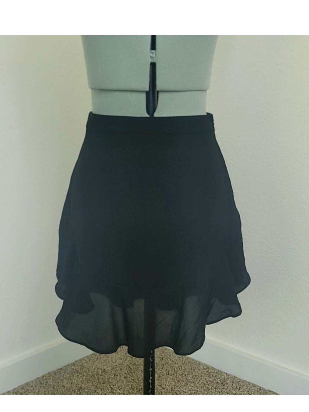 Express 2000s Black Layered Chiffon Ruffle Skirt